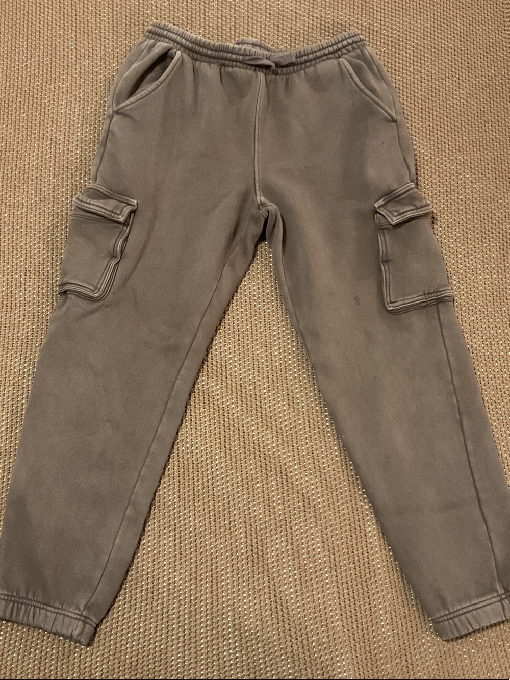 Cargo Jogger Sweatpants in Washed Gray